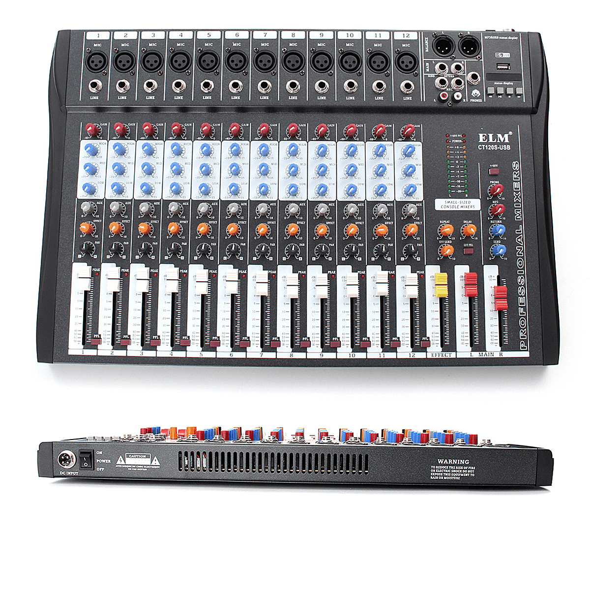 EL M CT-120S 12 Channel Professional Live Studio Audio Mixer Power USB Mixing Console Trendha