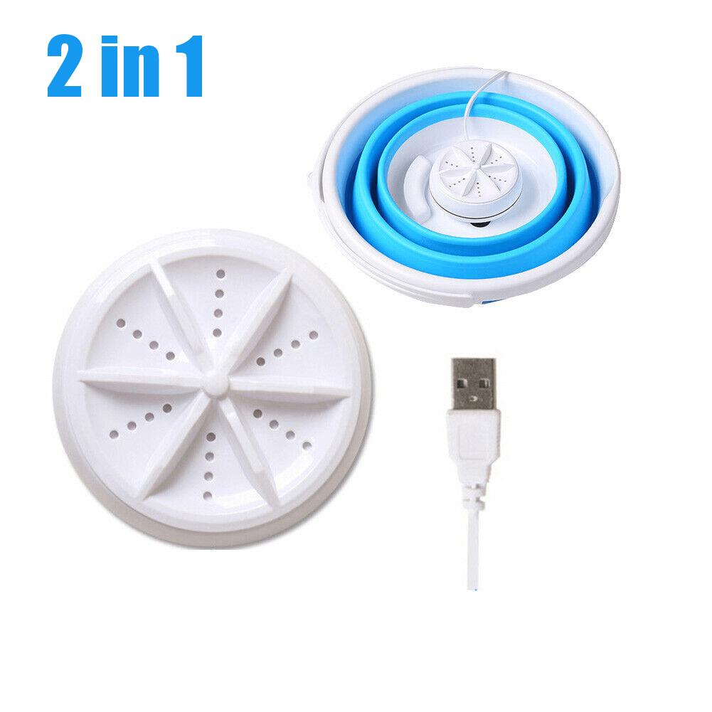 Portable Mini Turbine Clothes Washing Machine Compact Foldable Ultrasonic Washer USB Powered for Travel Home Camping Apartments Dorms RV Business Trendha