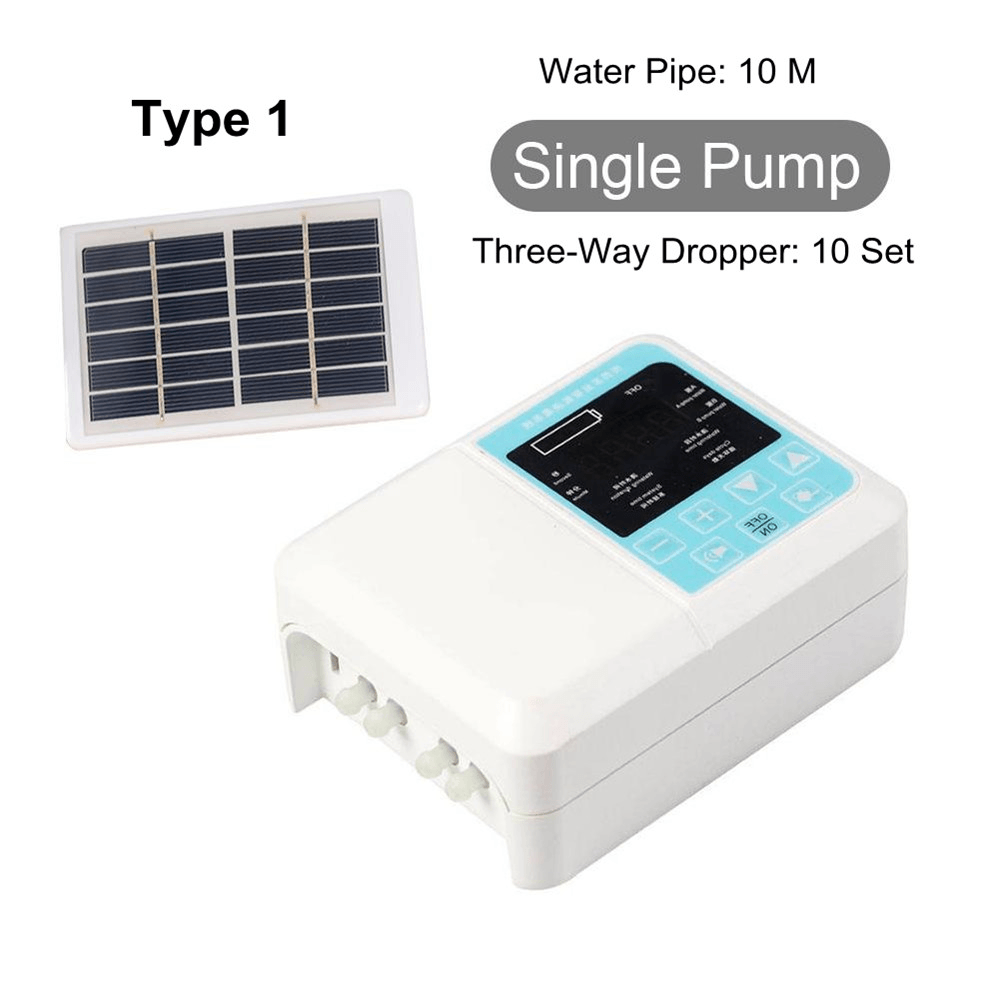 Multifunctional Solar Energy Automatic Plants Watering Device Intelligent Timing Irrigation Timer Garden Drip Seepage Tools Voice Guidance LED Screen dylinoshop