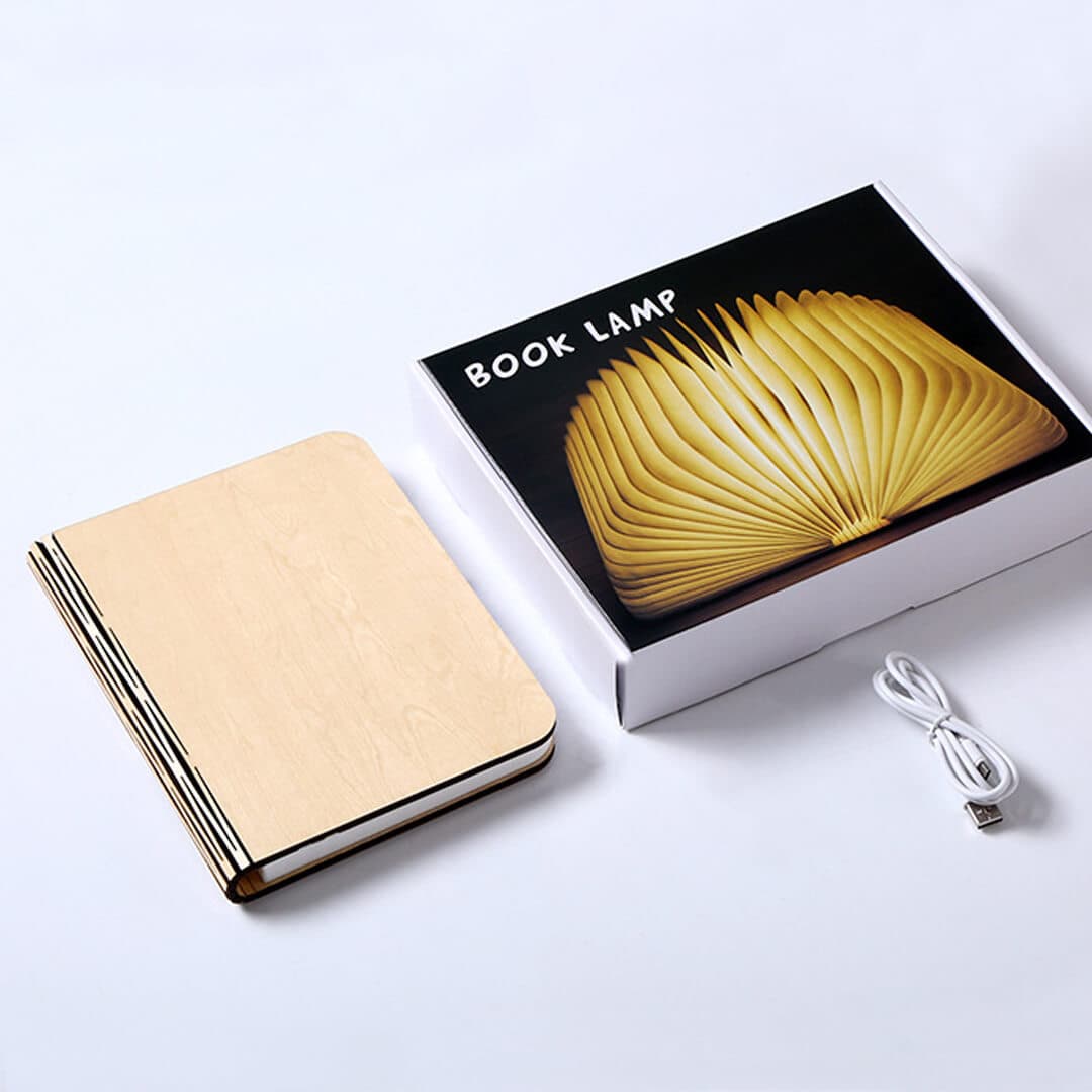 Personalized Wood Engrave Book Light Feajoy