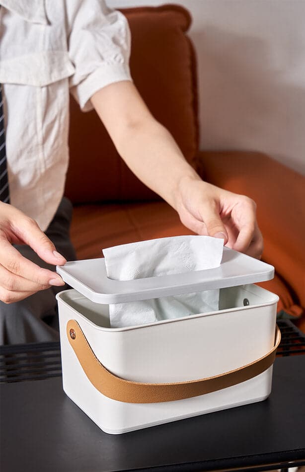 Simple Handle Tissue Box Feajoy