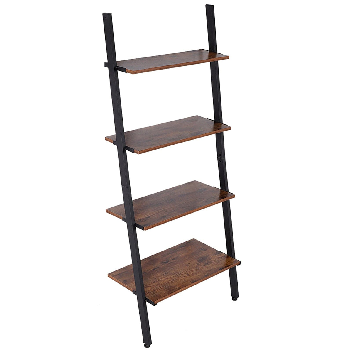 Ladder Shelf 4 Tier Bookshelf Storage Display Shelves Industrial Wood dylinoshop