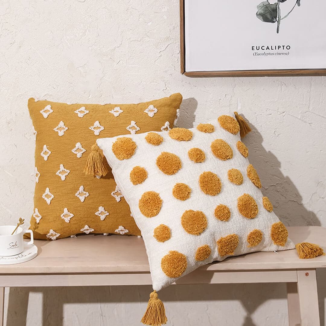 Embroidered Tufted Pillow Covers feajoy