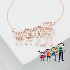 Personalized Kids Drawing Necklace feajoy