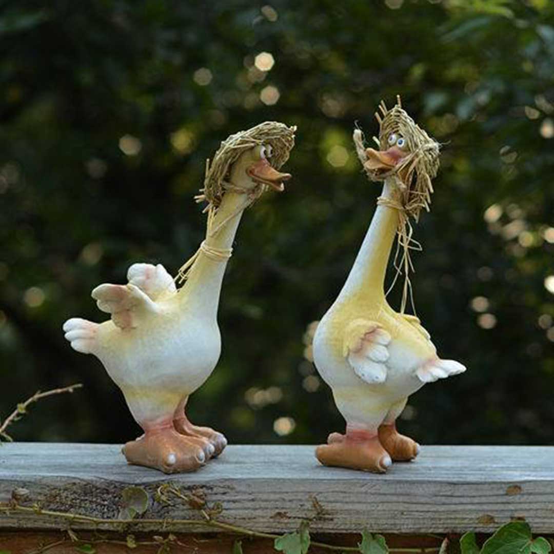 Talkative Duck Garden Resin Statue Feajoy