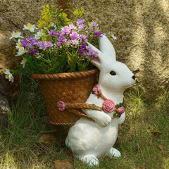 Garden Rabbit Woven Flower Pot Decoration Feajoy