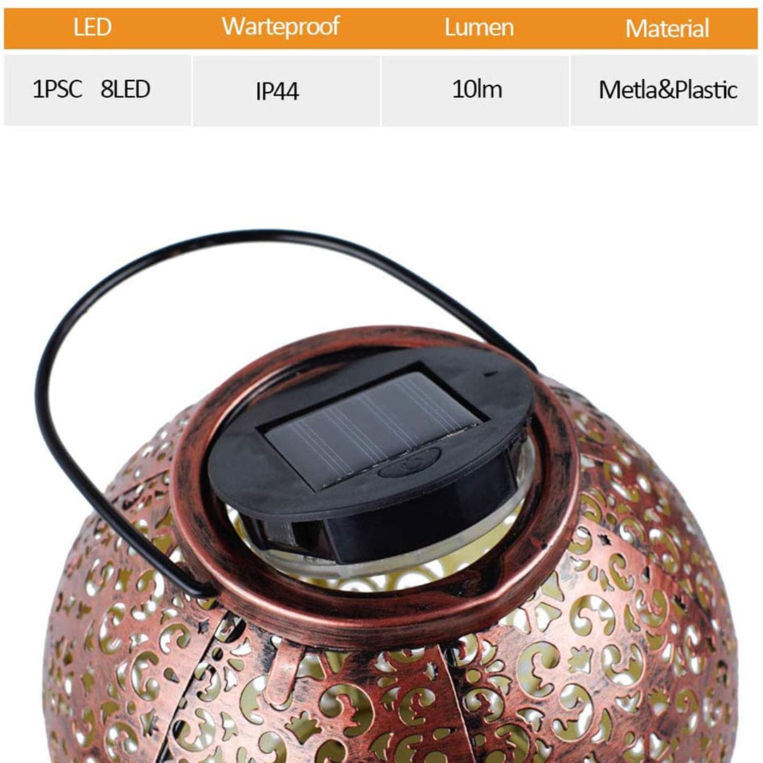 Hanging Gold Solar LED Lantern Feajoy