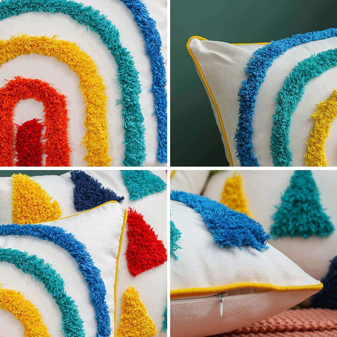 Moroccan Tassel Tufted Pillow Covers feajoy