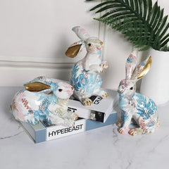 Floral Art Rabbit Decoration Feajoy