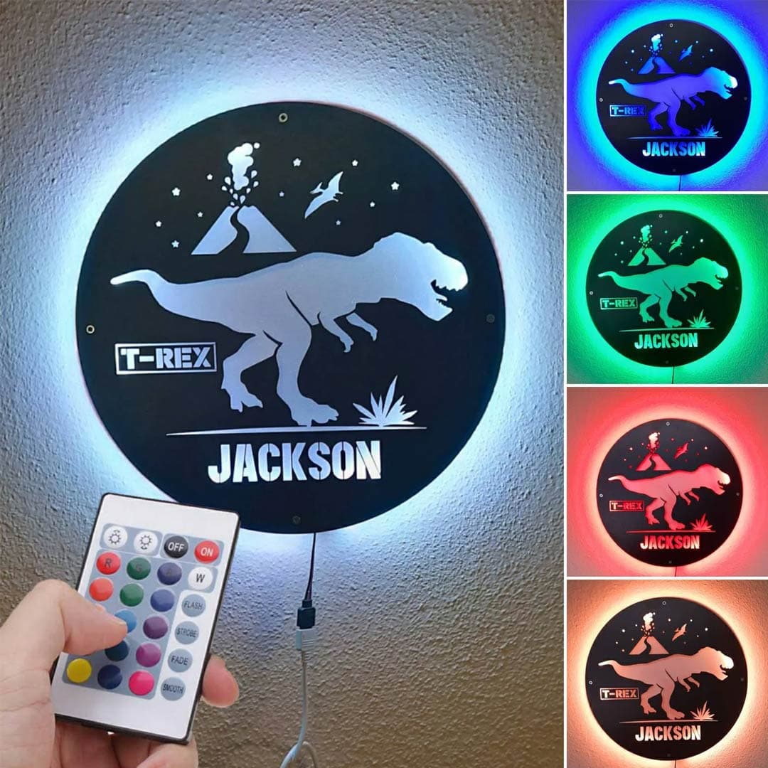 Custom Dinosaur Wall Light dylinoshop