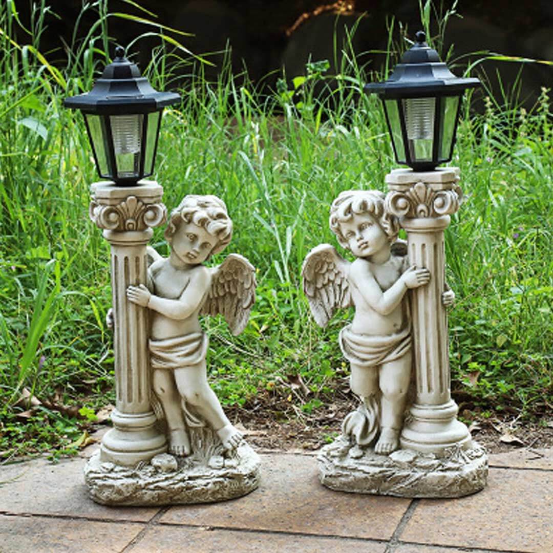 Solar Angel StatueWith LED Lights Feajoy