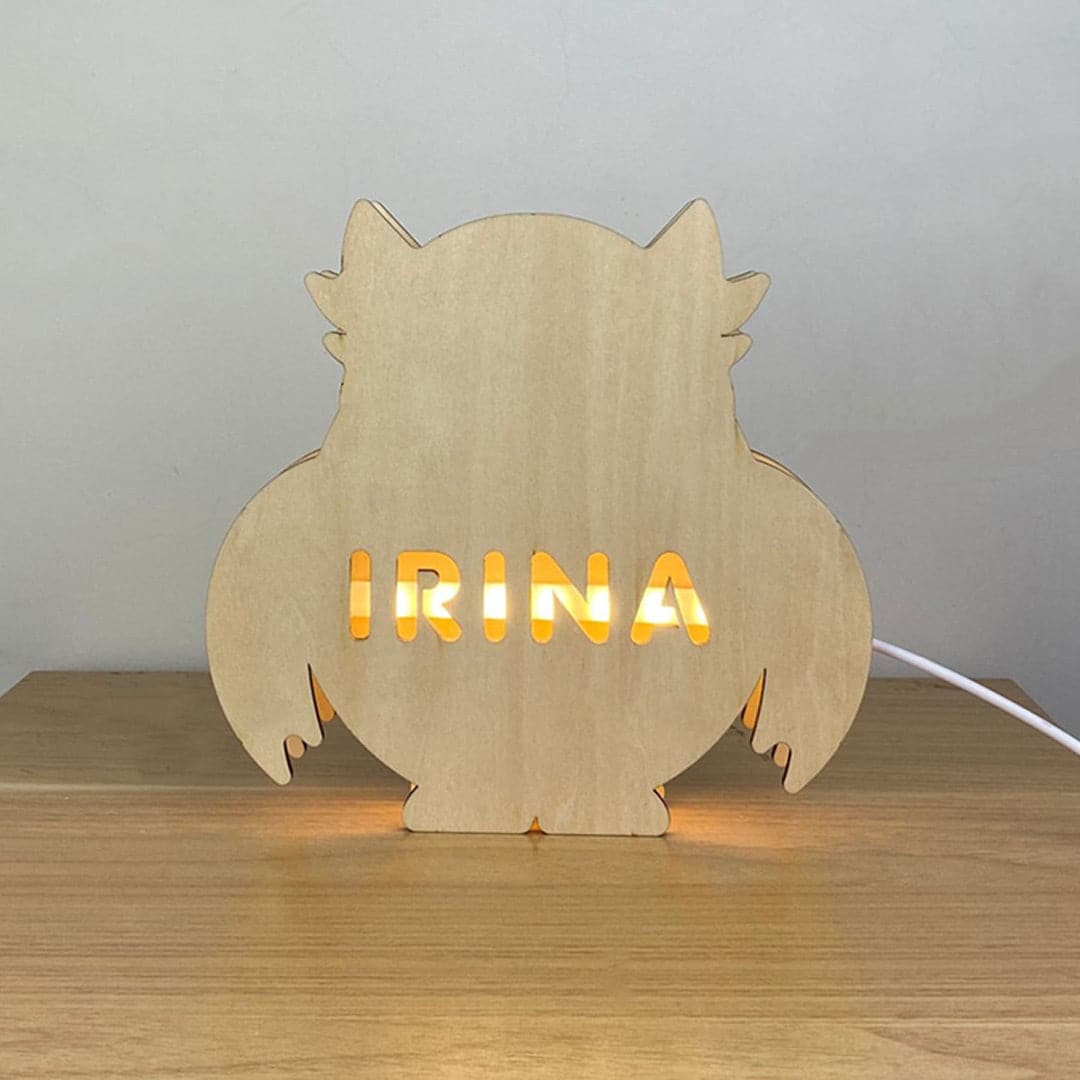 Custom Wooden Engraved Name Light dylinoshop