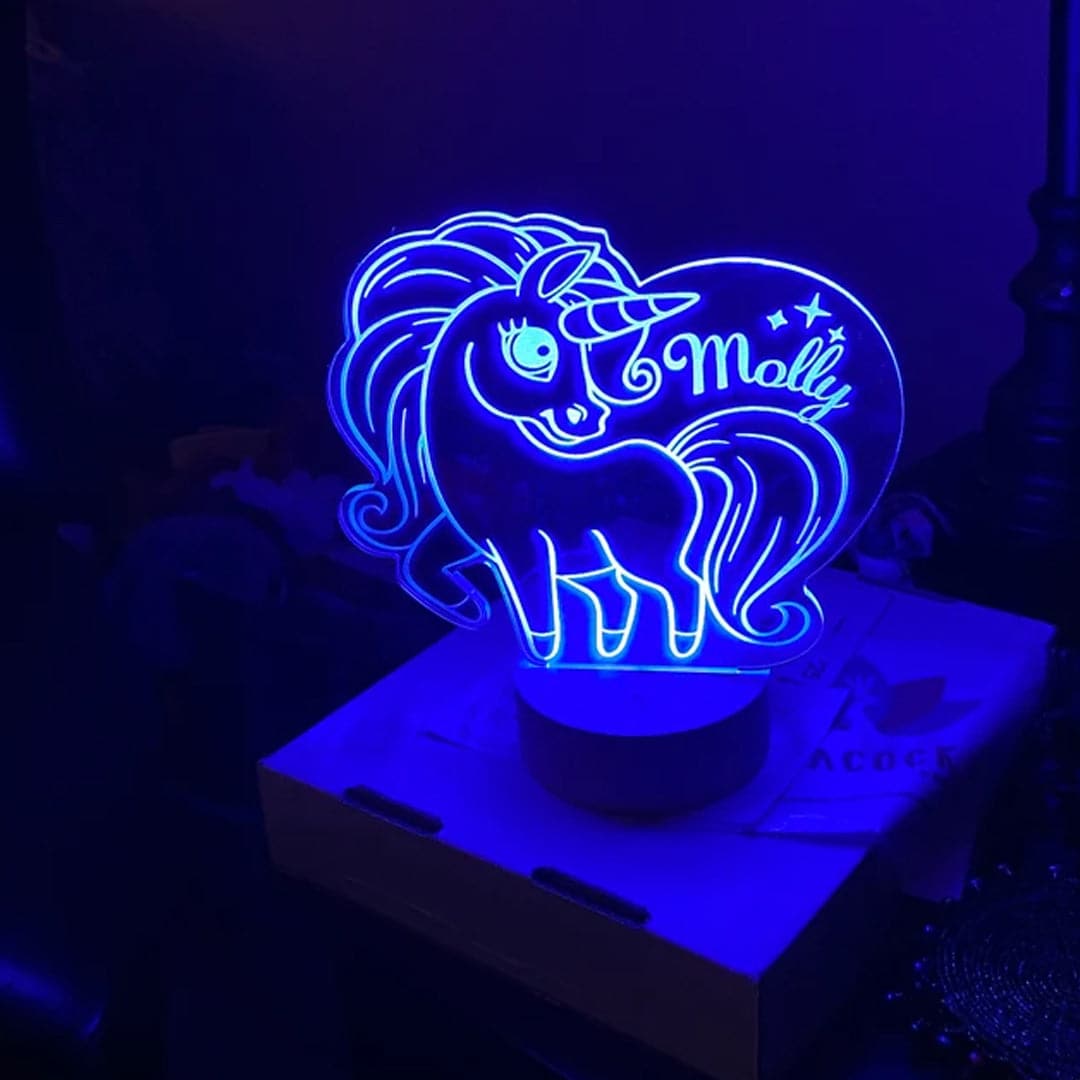 Personalized Unicorn Night Light Feajoy