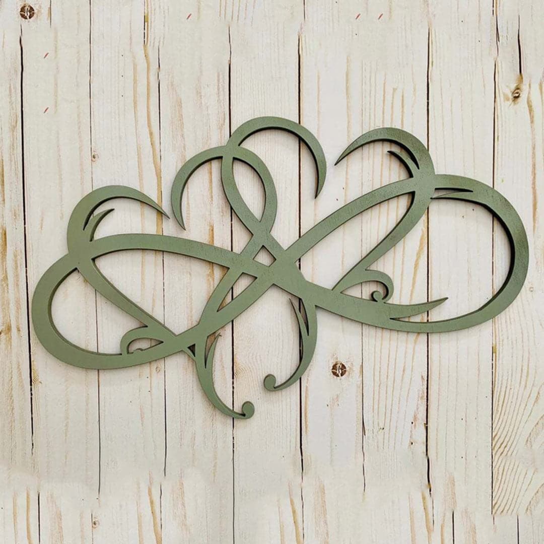 Double Infinity Heart Metal Home Decor Feajoy