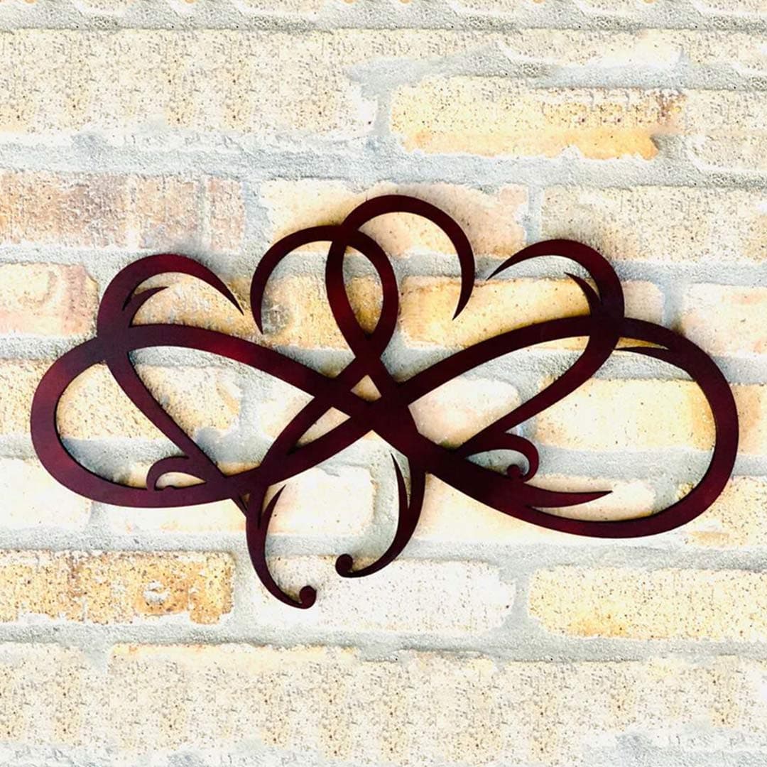 Double Infinity Heart Metal Home Decor Feajoy