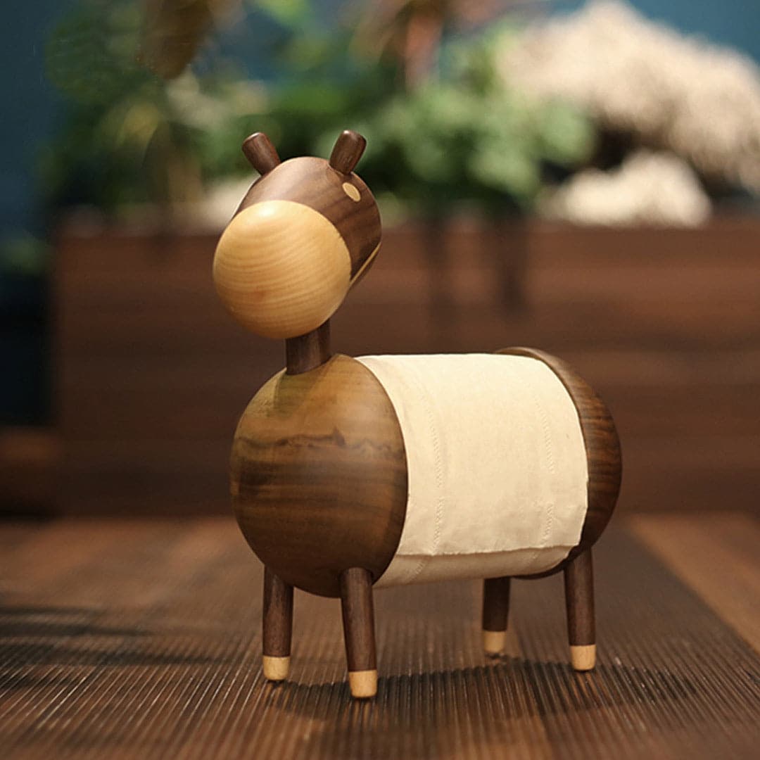 Wooden Donkey Paper Holder Feajoy