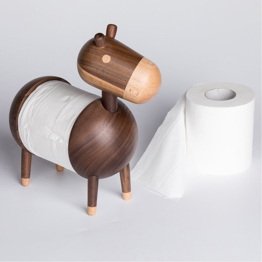 Wooden Donkey Paper Holder Feajoy