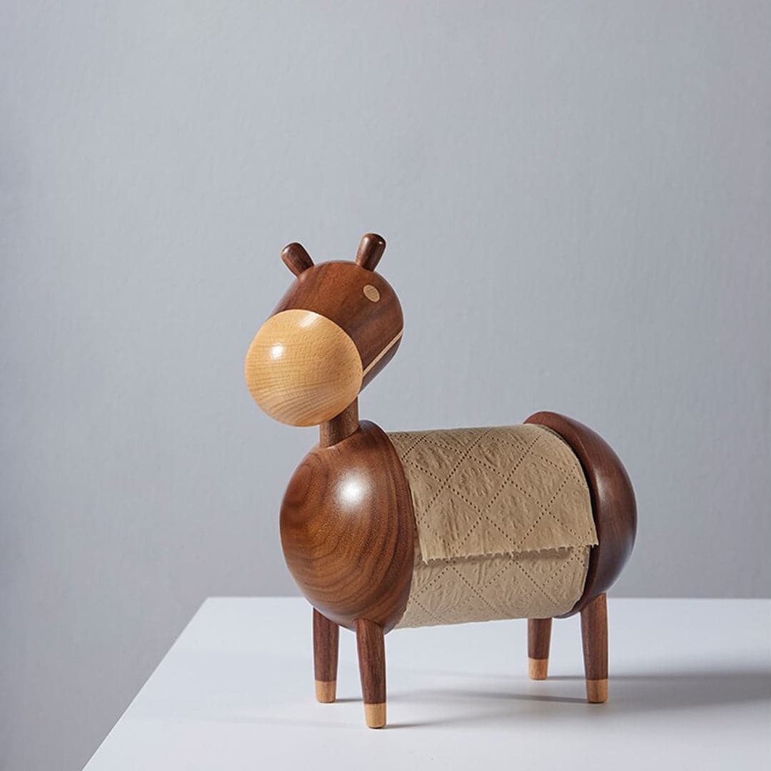 Wooden Donkey Paper Holder Feajoy