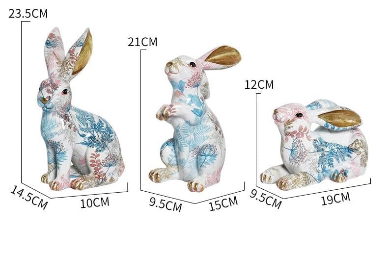 Floral Art Rabbit Decoration Feajoy