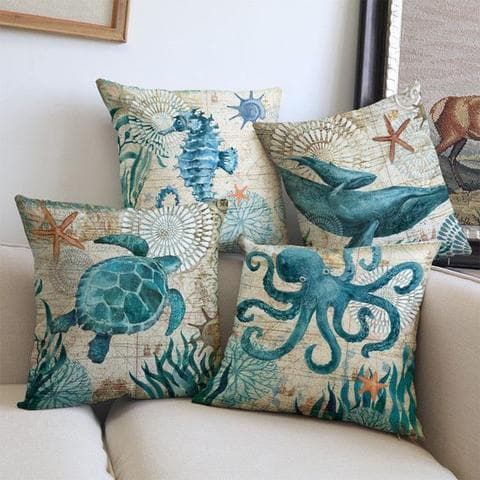 Sea Life Cushion Covers Feajoy