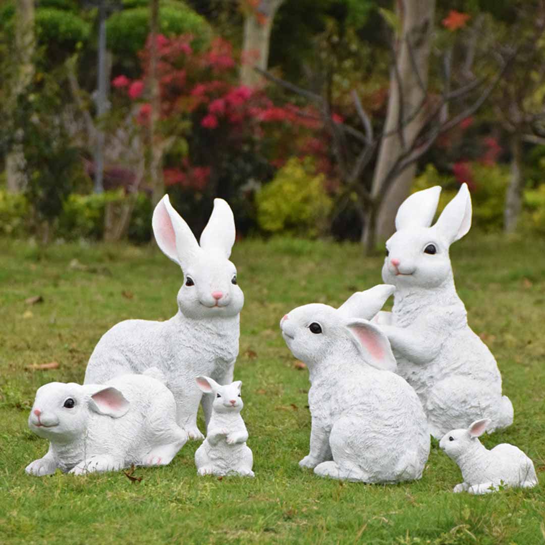 Garden Resin Rabbit Statues Feajoy