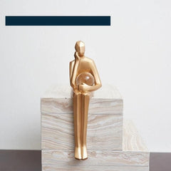 Golden Geometric Portrait Statue feajoy