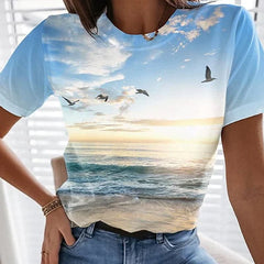 Women's Casual 3D Printed Painting T-shirt luckyidays