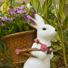 Garden Rabbit Woven Flower Pot Decoration Feajoy