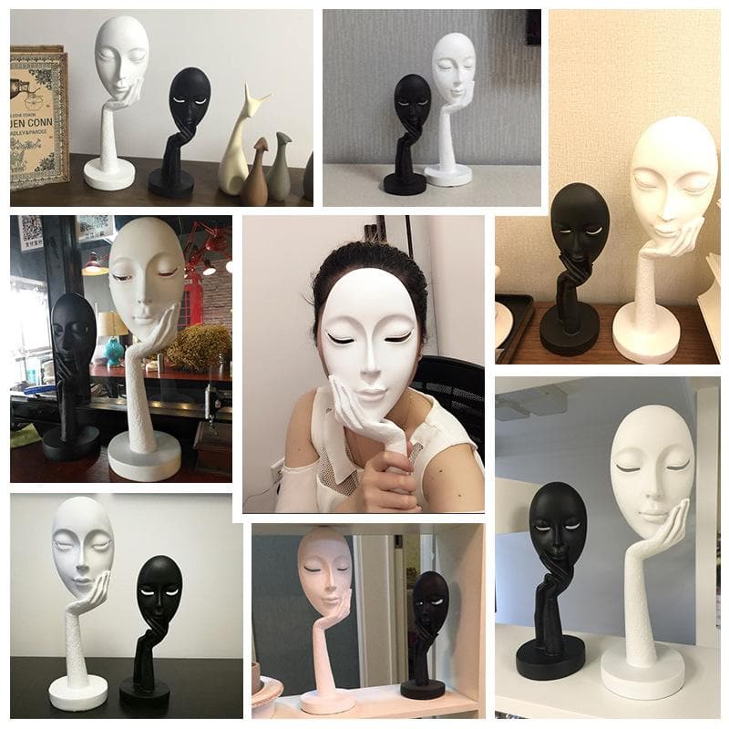 Woman Face Mask Craft Statue feajoy