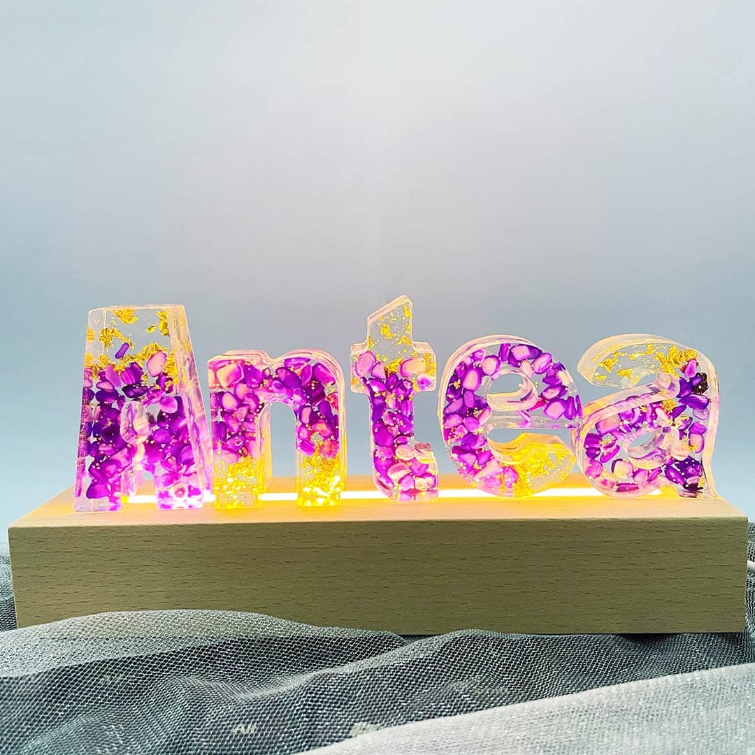 Stone Resin Letter Lamp - HANDMADE Feajoy