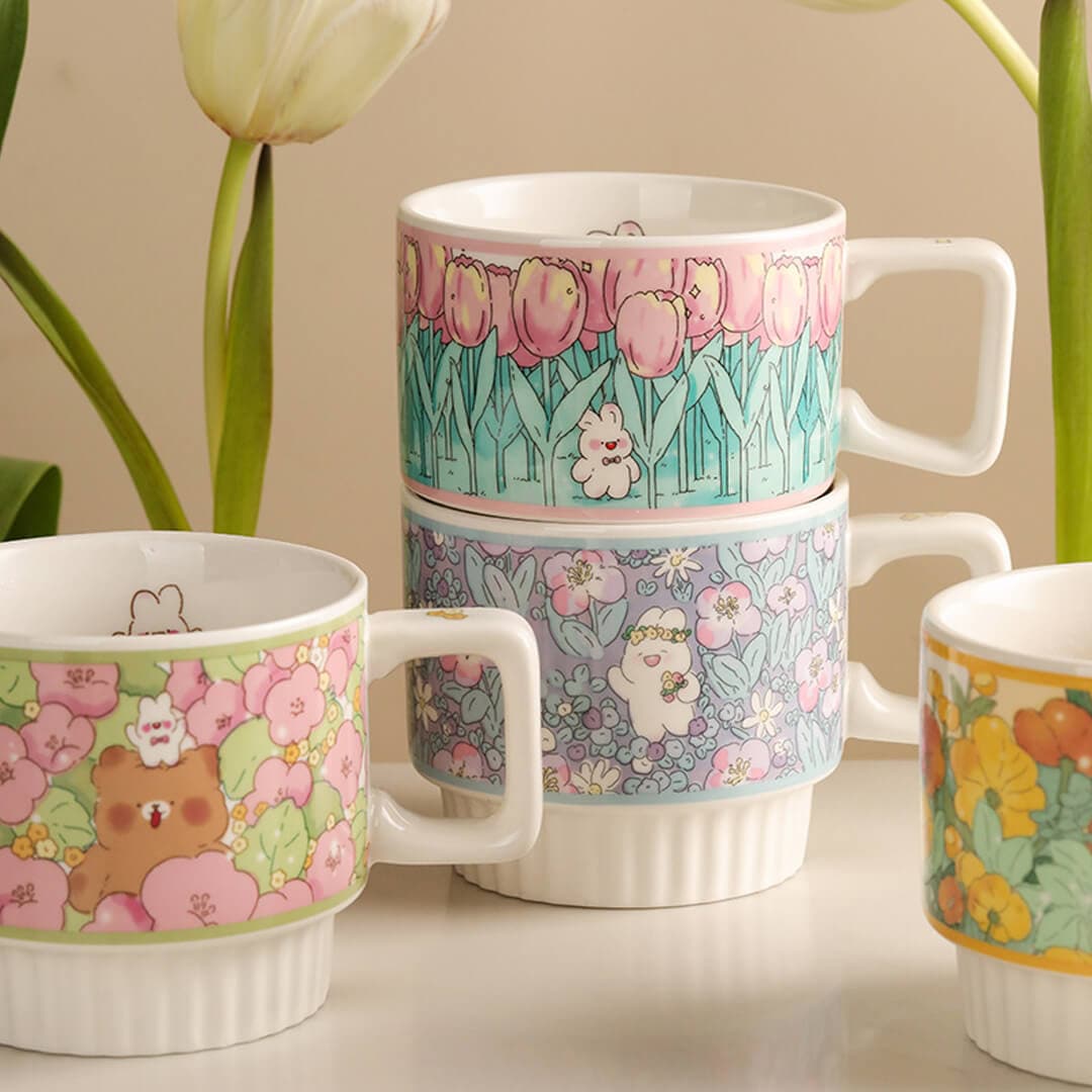 Flower Ceramic Coffee Mug dylinoshop