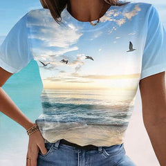 Women's Casual 3D Printed Painting T-shirt luckyidays