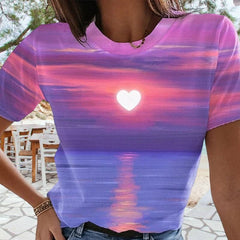 Women's Heart 3D Printed T-shirt luckyidays