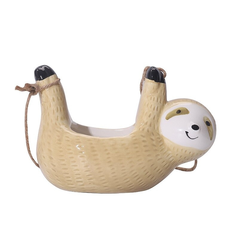 Ceramic Hanging Sloth Plant Pot dylinoshop