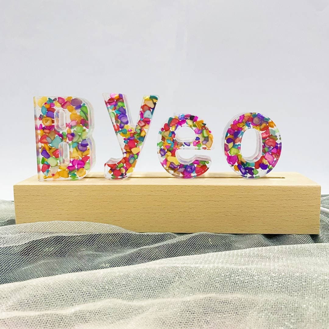 Stone Resin Letter Lamp - HANDMADE Feajoy