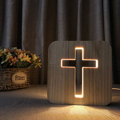 Wooden Night Light USB Powered Feajoy