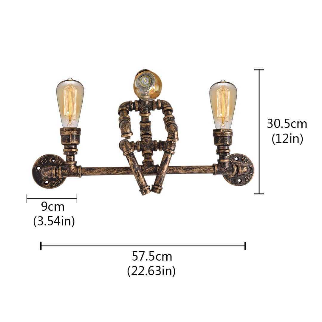 Industrial Pipe Robot Table Lamp Feajoy