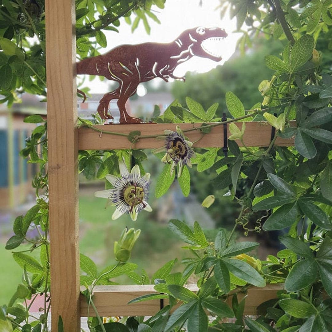 Metal T-Rex Dinosaur Garden Decor Feajoy