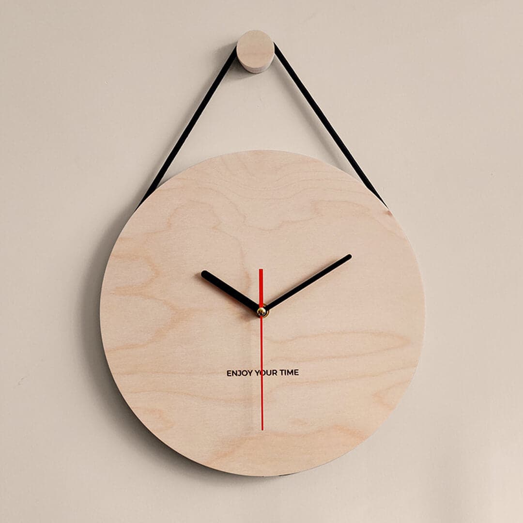 Wooden Hanging Rope Wall Clock Feajoy