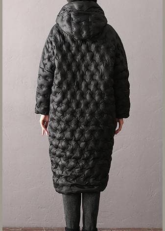 Warm Plus Size Winter Coats Black Hooded Zippered Parkas For Women AT-DJK191101