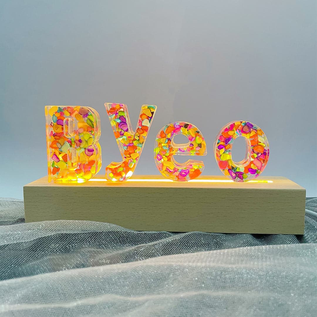 Stone Resin Letter Lamp - HANDMADE Feajoy