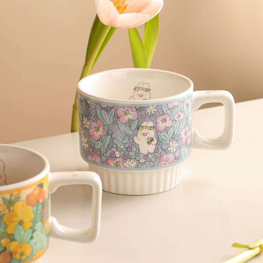 Flower Ceramic Coffee Mug dylinoshop