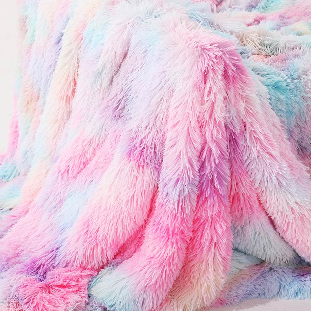 Rainbow Tie-dye Soft Blanket Feajoy