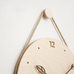 Wooden Hanging Rope Wall Clock Feajoy