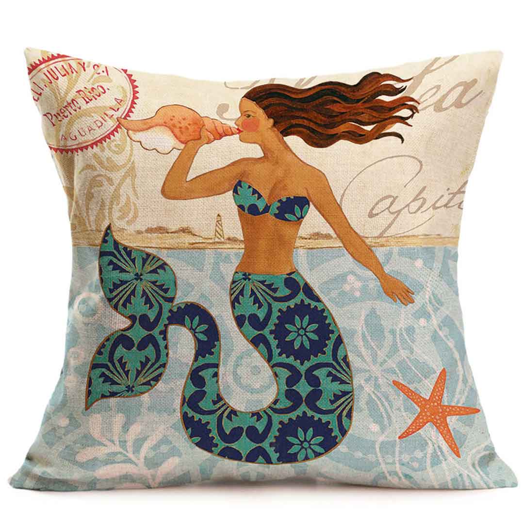 Mermaids Cushion Covers Feajoy