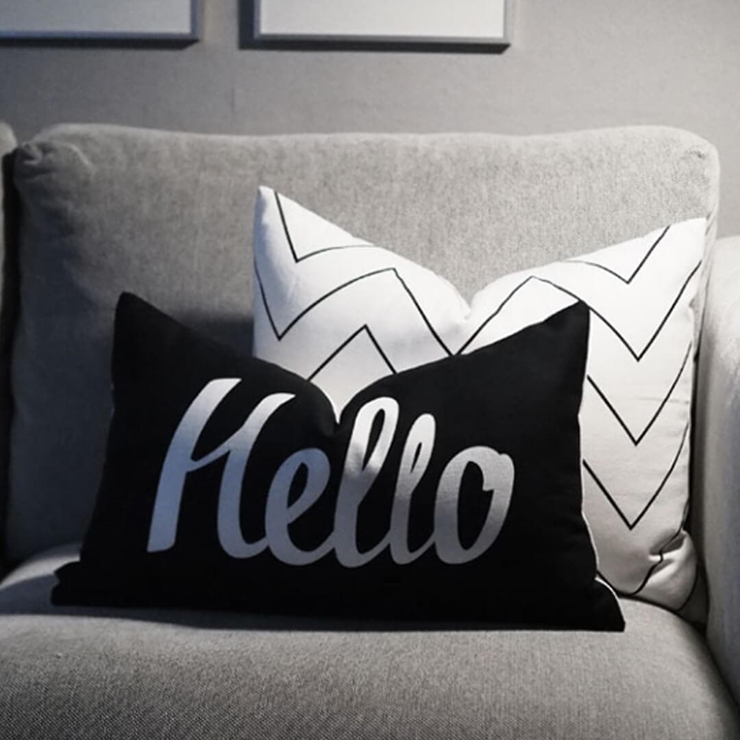 Hello Print Minimalist Pillow Cover Feajoy