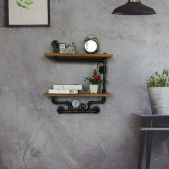 Industrial Style Bookshelf Iron Display Stand Feajoy