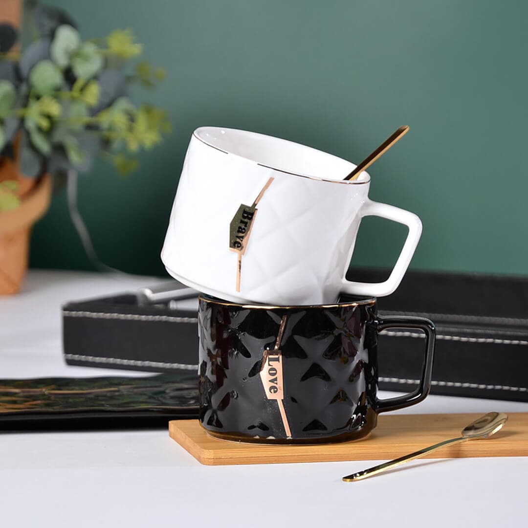 Handbag-Shaped Creative Mug With Saucer & Spoon dylinoshop