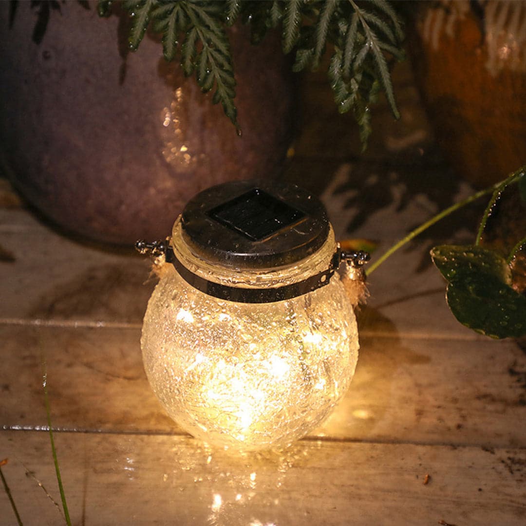 Solar Starry Fairy Glass Mason Jar Lantern feajoy