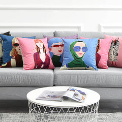 Greenainer Modern Girl Pillow Cover feajoy